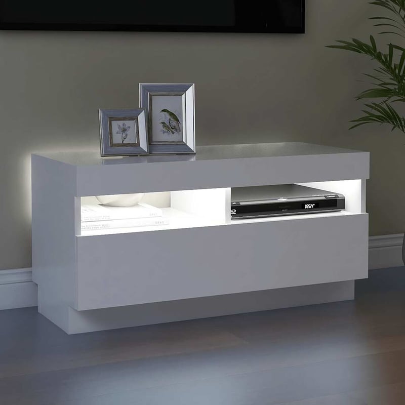 vidaXL fehér TV-szekrény LED-lámpákkal 80x35x40 cm