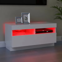 vidaXL fehér TV-szekrény LED-lámpákkal 80x35x40 cm 3