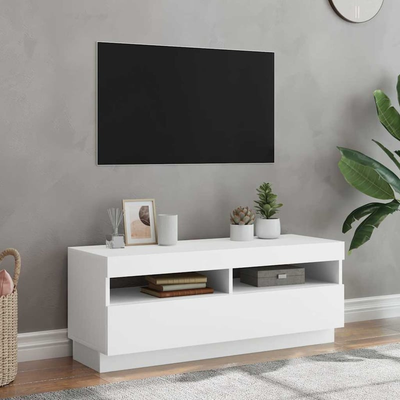 vidaXL fehér TV-szekrény LED-világítással 100x35x40 cm