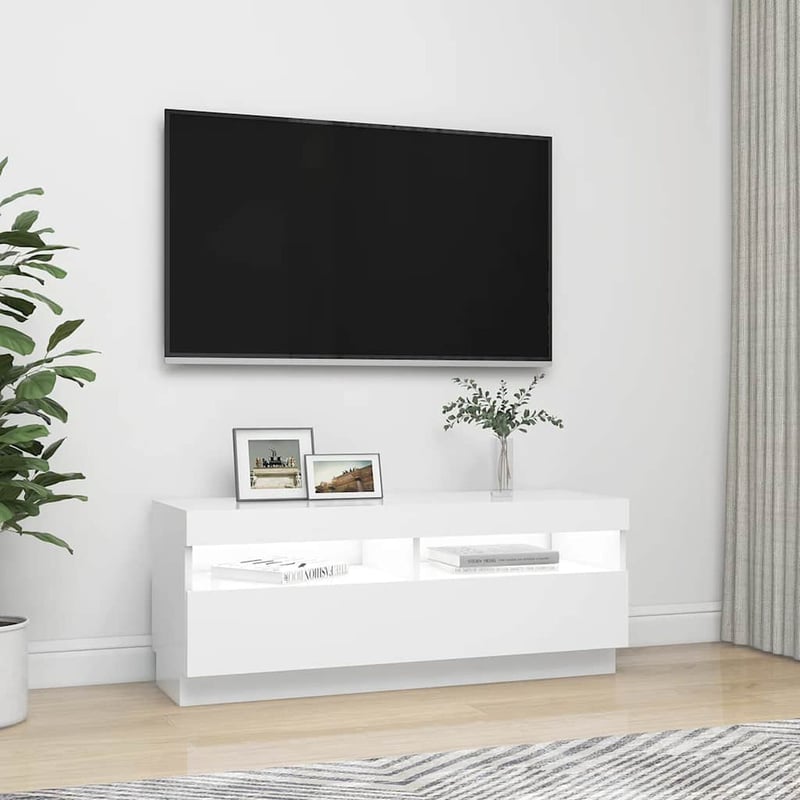 vidaXL fehér TV-szekrény LED-világítással 100x35x40 cm