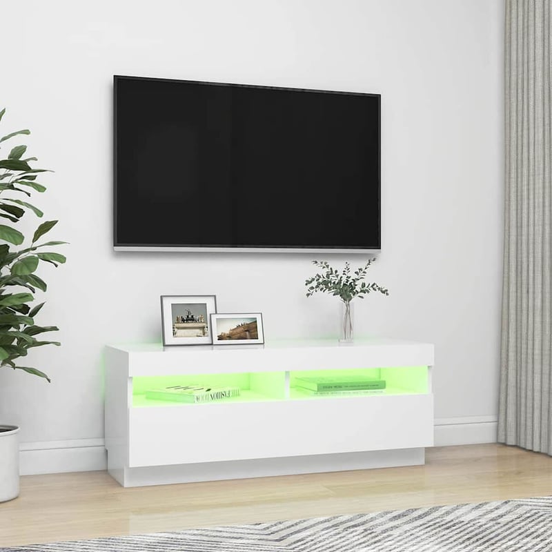 vidaXL fehér TV-szekrény LED-világítással 100x35x40 cm