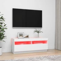 vidaXL fehér TV-szekrény LED-világítással 100x35x40 cm 3