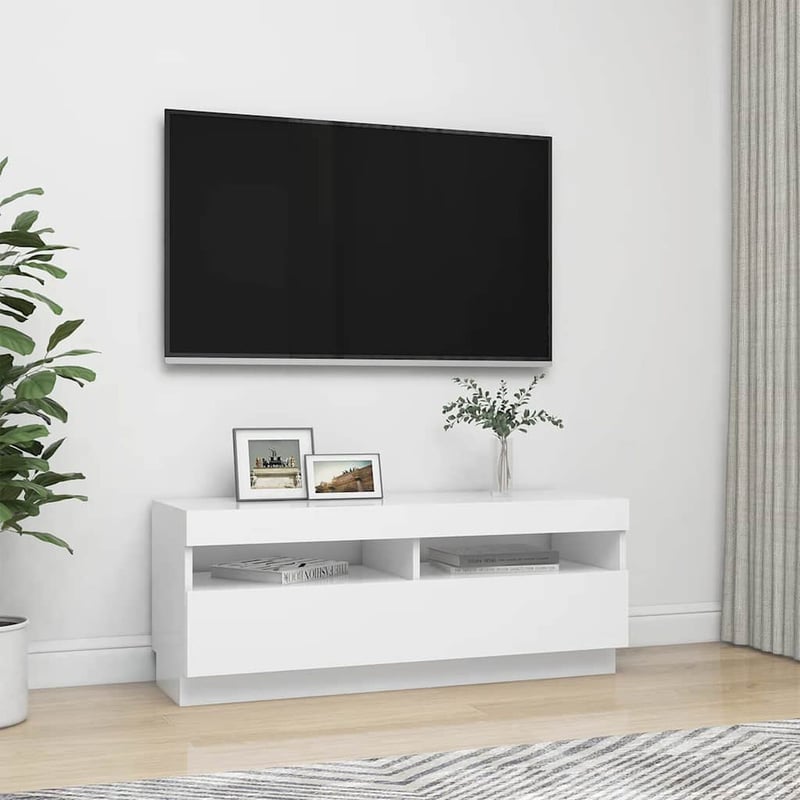 vidaXL fehér TV-szekrény LED-világítással 100x35x40 cm