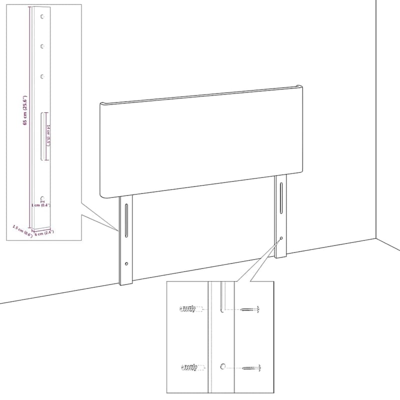 vidaXL Fejtámla Krém 160 cm Bársonyos szövetből
