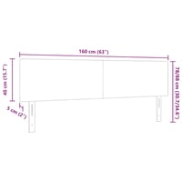 vidaXL Fejtámla Krém 160 cm Bársonyos szövetből 9