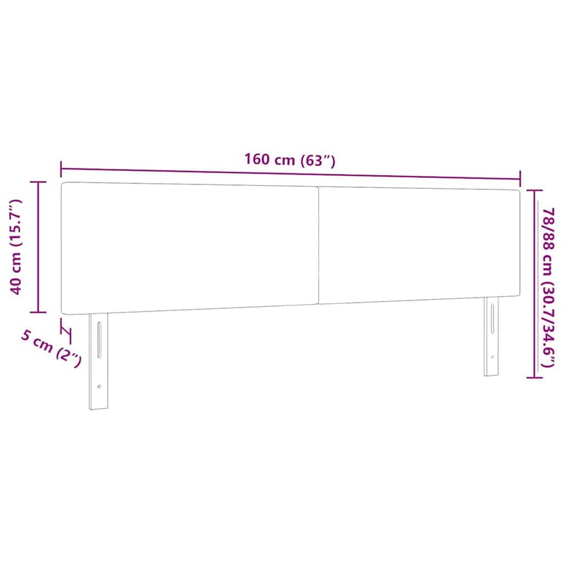 vidaXL Fejtámla Krém 160 cm Bársonyos szövetből
