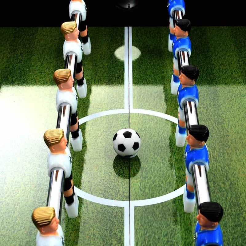 vidaXL fekete acél csocsóasztal 140x74,5x87,5 cm