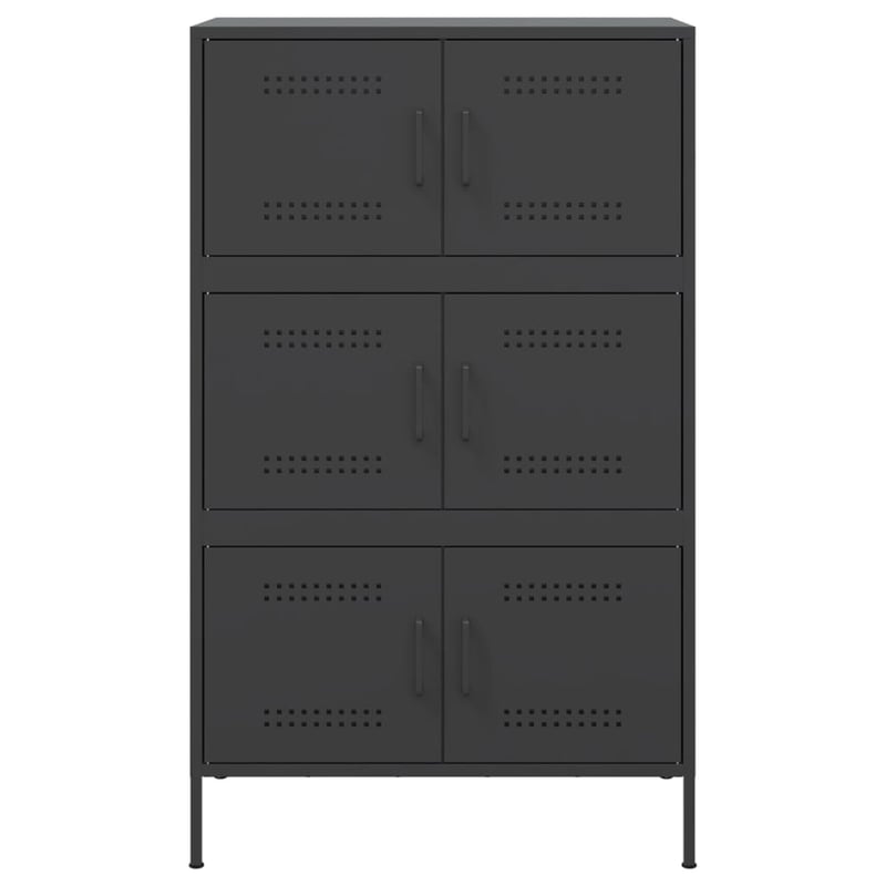 vidaXL fekete acél magasszekrény 68x39x113 cm