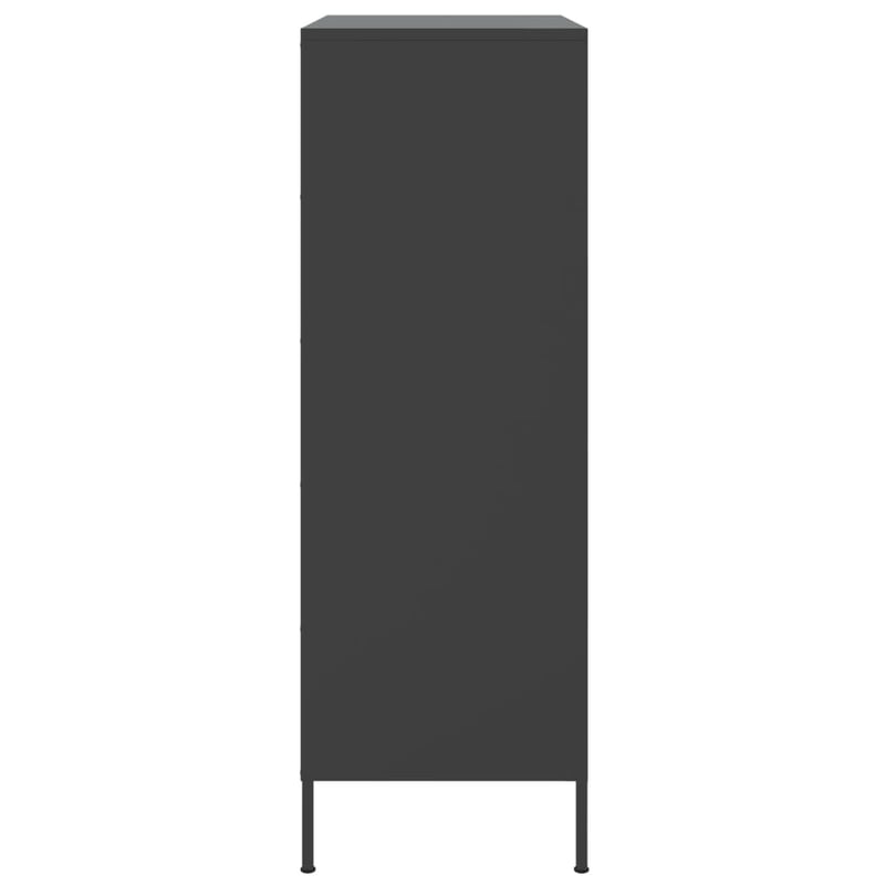 vidaXL fekete acél magasszekrény 68x39x113 cm
