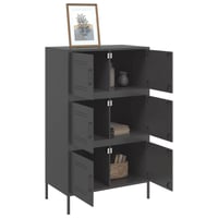 vidaXL fekete acél magasszekrény 68x39x113 cm 5