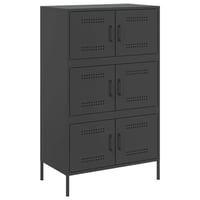 vidaXL fekete acél magasszekrény 68x39x113 cm 1