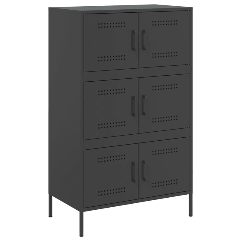 vidaXL fekete acél magasszekrény 68x39x113 cm