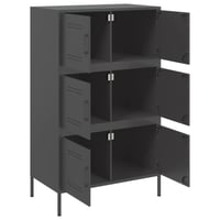 vidaXL fekete acél magasszekrény 68x39x113 cm 9
