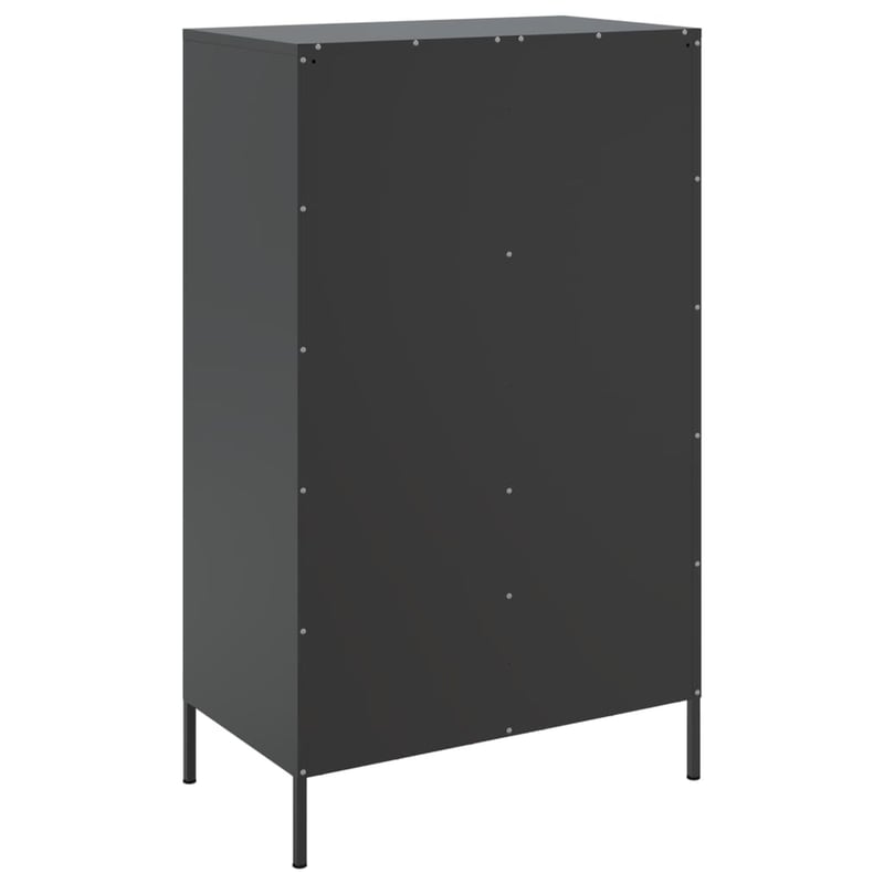 vidaXL fekete acél magasszekrény 68x39x113 cm