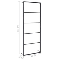 vidaXL fekete acél törölközőtartó 45x10x115 cm 6