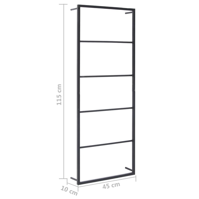vidaXL fekete acél törölközőtartó 45x10x115 cm