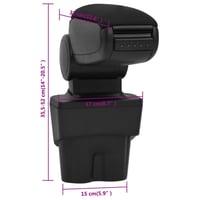 vidaXL Fekete Autós Könyöktámasz Tároló Doboz 17x32x(35,5-52) cm ABS VW Touran (2003-2015) VW Caddy (2003-2018) Középkonzol Csere 2