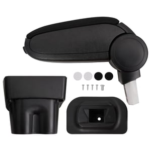 vidaXL Crni auto naslon za ruku s pretincem 17x32x(35,5-52) cm ABS za VW Touran (2003-2015) VW Caddy (2003-2018) zamjena za središnju konzolu