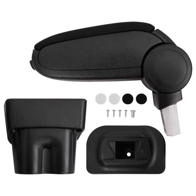 vidaXL Fekete Autós Könyöktámasz Tároló Doboz 17x32x(35,5-52) cm ABS VW Touran (2003-2015) VW Caddy (2003-2018) Középkonzol Csere