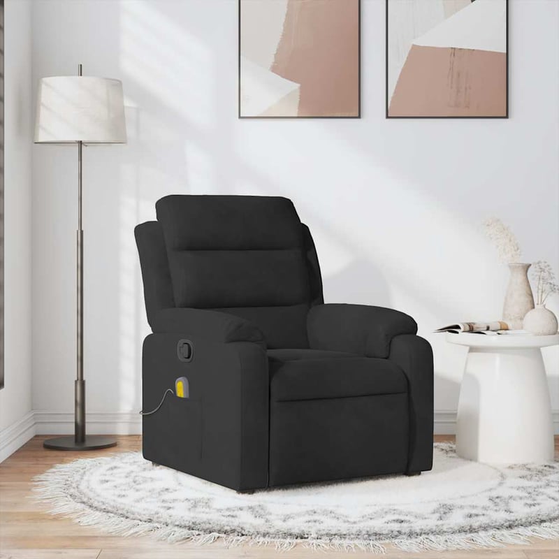 vidaXL fekete bársony dönthető masszázsfotel relaxációhoz