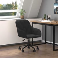 vidaXL fekete bársony forgó irodaszék 2