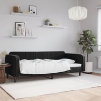 vidaXL fekete bársony kanapéágy 90x190 cm - kinyitható 2