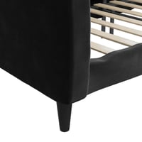 vidaXL fekete bársony kanapéágy 90x190 cm - kinyitható 6