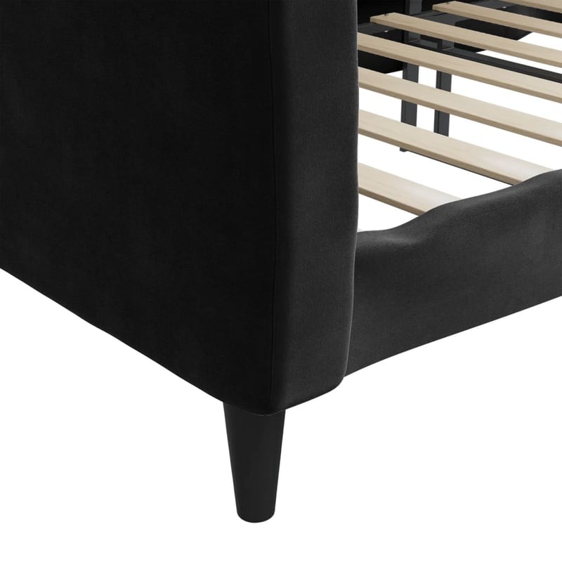vidaXL fekete bársony kanapéágy 90x190 cm - kinyitható