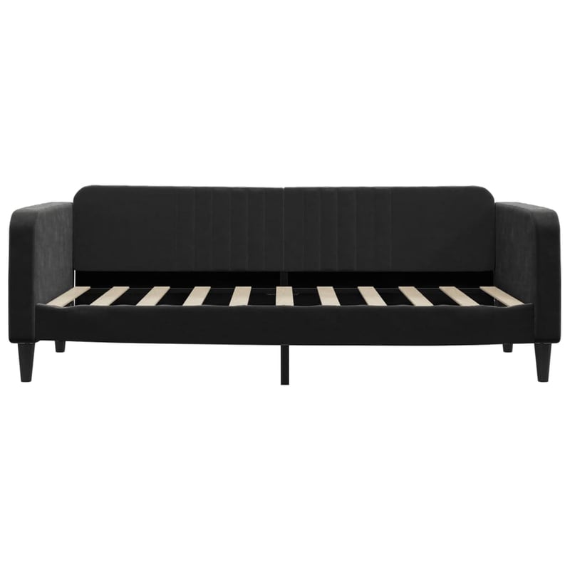 vidaXL fekete bársony kanapéágy 90x190 cm - kinyitható