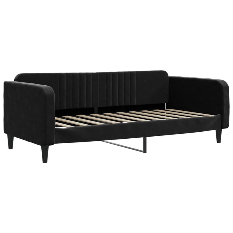 vidaXL fekete bársony kanapéágy 90x190 cm - kinyitható