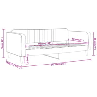 vidaXL fekete bársony kanapéágy 90x190 cm - kinyitható 8