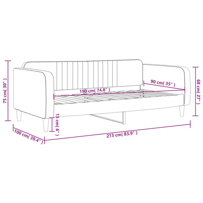 vidaXL fekete bársony kanapéágy 90x190 cm - kinyitható