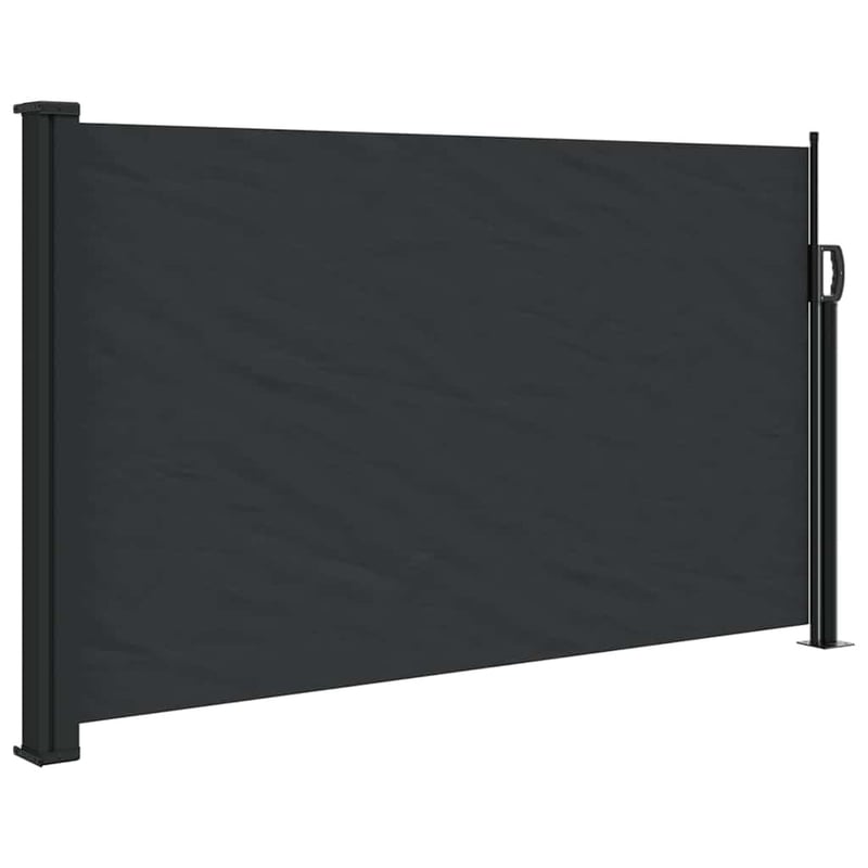 vidaXL fekete behúzható oldalsó napellenző 120x600 cm