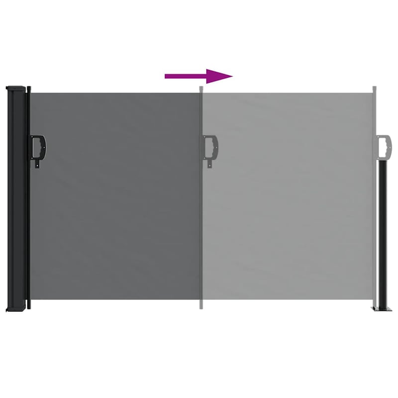 vidaXL fekete behúzható oldalsó napellenző 120x600 cm