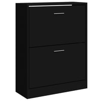 vidaXL fekete fa cipősszekrény 63x24x81 cm szerelt 1