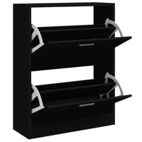 vidaXL fekete fa cipősszekrény 63x24x81 cm szerelt 3