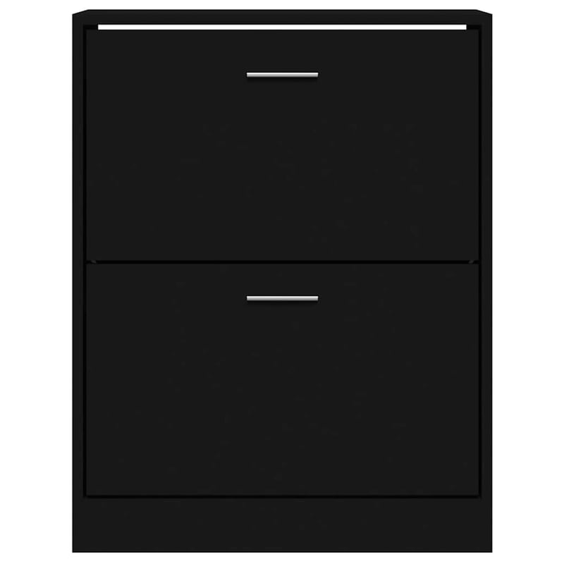 vidaXL fekete fa cipősszekrény 63x24x81 cm szerelt