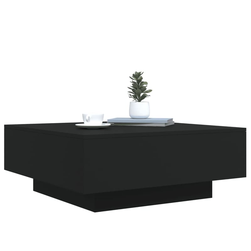 vidaXL fekete fa dohányzóasztal 80x80x31 cm