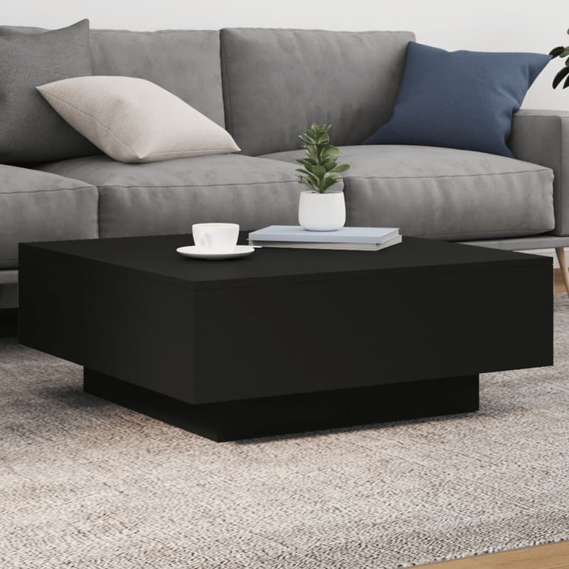 vidaXL fekete fa dohányzóasztal 80x80x31 cm