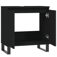 vidaXL fekete fa mosdószekrény 58x33x60 cm szerelt 5