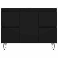 vidaXL fekete fa mosdószekrény 80x33x60 cm 4