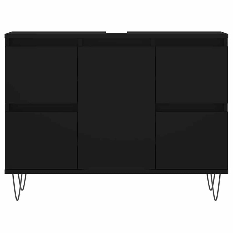 vidaXL fekete fa mosdószekrény 80x33x60 cm
