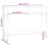 vidaXL fekete fa tálalóasztal 100x30,5x75 cm 9