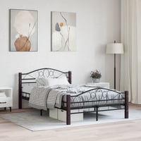 vidaXL fekete fém ágykeret 120x200 cm modern design 2