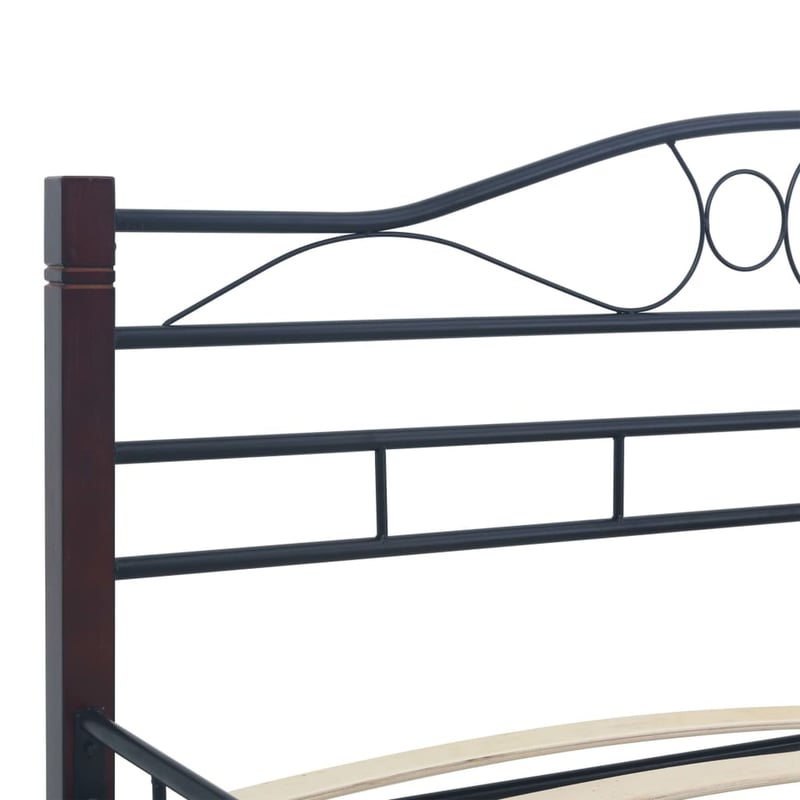 vidaXL fekete fém ágykeret 120x200 cm modern design