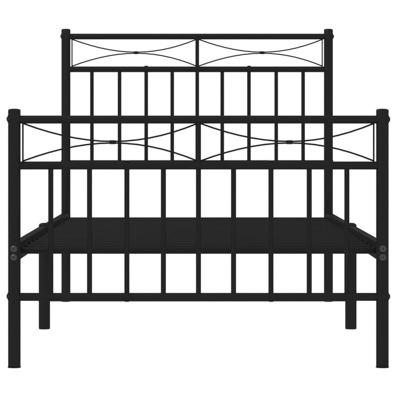 vidaXL fekete fém ágykeret 90x200 cm fej- és lábtámlával