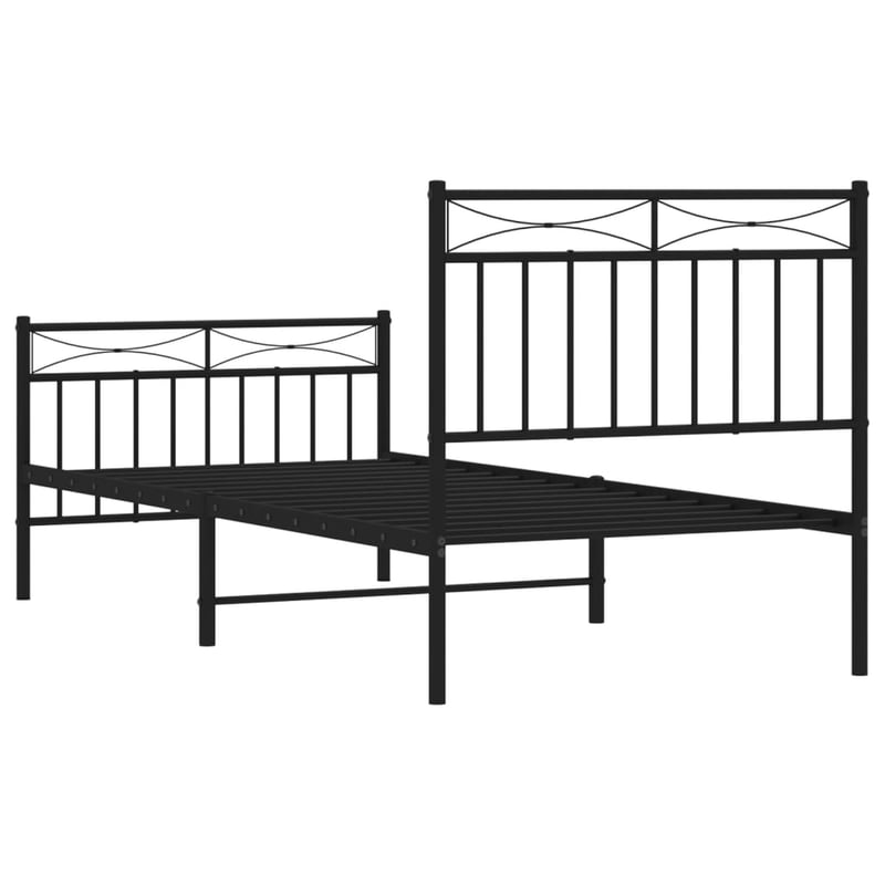 vidaXL fekete fém ágykeret 90x200 cm fej- és lábtámlával