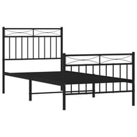 vidaXL fekete fém ágykeret 90x200 cm fej- és lábtámlával 4