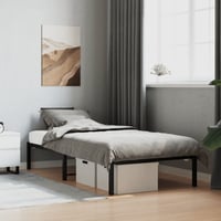 vidaXL fekete fém ágykeret 90x200 cm modern design 2