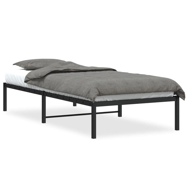 vidaXL fekete fém ágykeret 90x200 cm modern design
